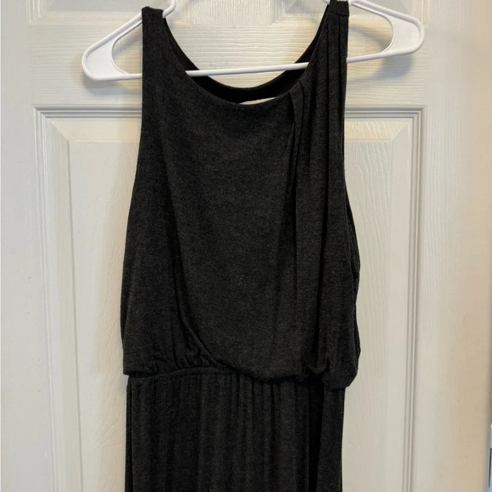 LOFT Dark Gray Blouson Maxi Dress Size Small - Picture 5 of 12